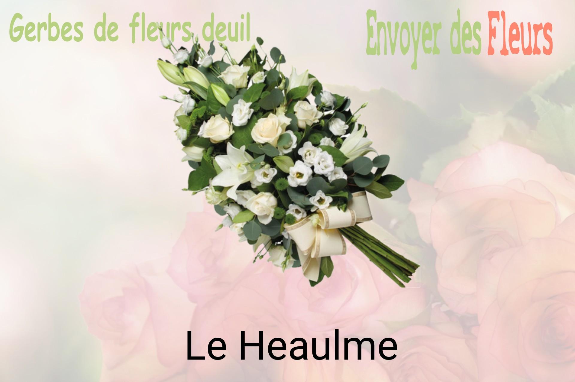 Gerbe de fleurs de deuil livrée à Le Heaulme